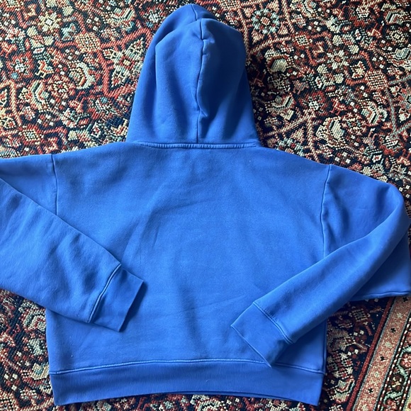 J. Crew Blue Heritage Cropped Hoodie Sz M - Picture 8 of 9